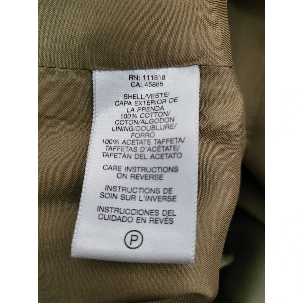 Michael Michael Kors Olive Green‎ Utility Jacket Size 4P Cotton Button Front...